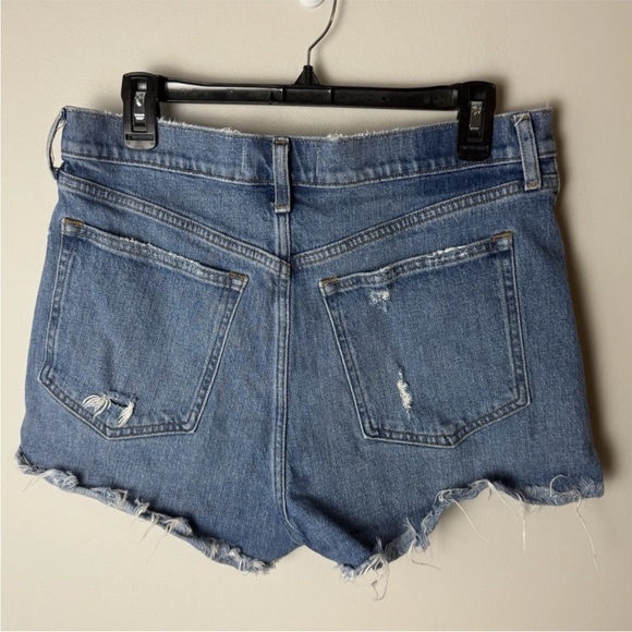 Abercrombie & Fitch Jean Shorts Size 31 12 Mom Short High Rise Distressed Denim - Picture 4 of 6